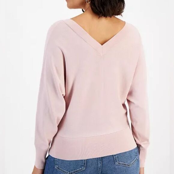 NWT! INC long-sleeve pale mauve sweater - Size: M - Picture 2 of 2